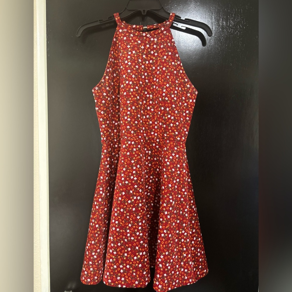 Copper Key Red Floral Kids Dress